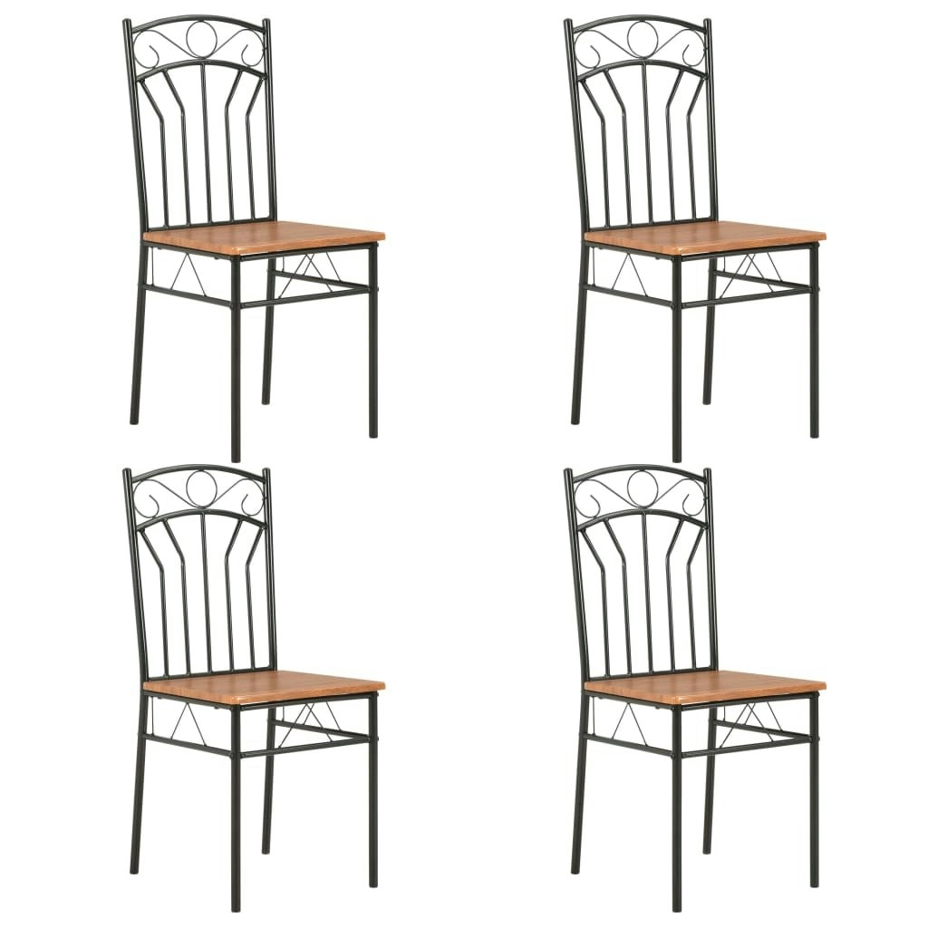 Dining Chairs 4 pcs Brown MDF 281398