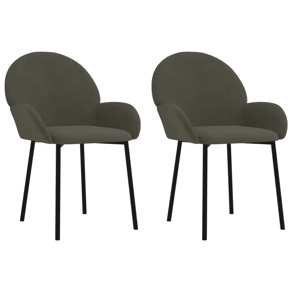 Dining Chairs 2 pcs Dark Grey Velvet 344764