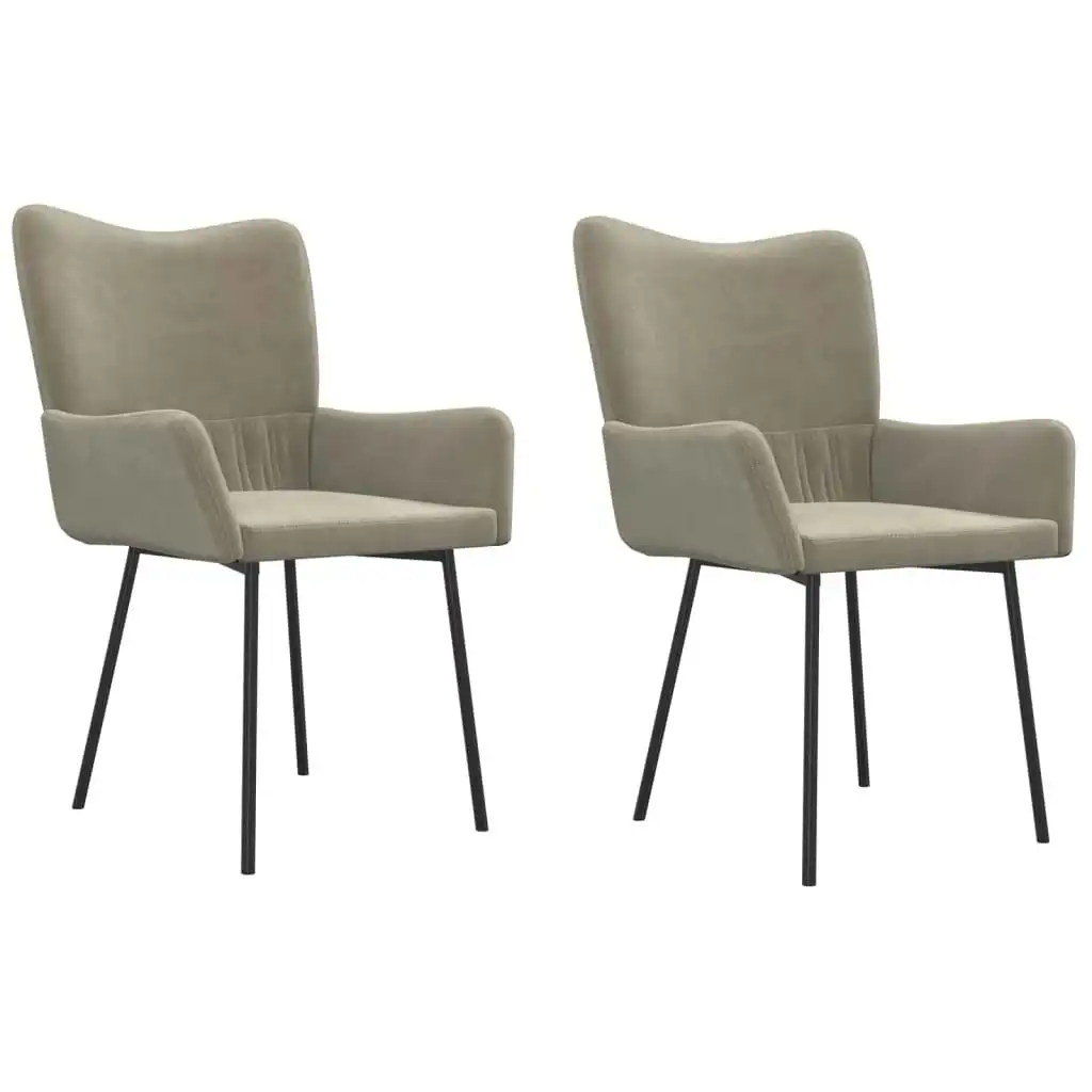 Dining Chairs 2 pcs Light Grey Velvet 344886