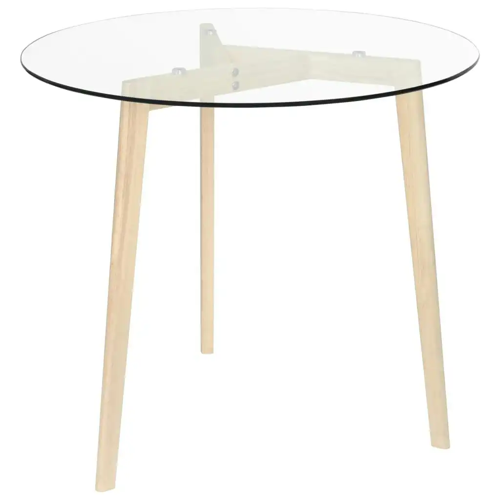 Dining Table Transparent 80 cm Tempered Glass 322783