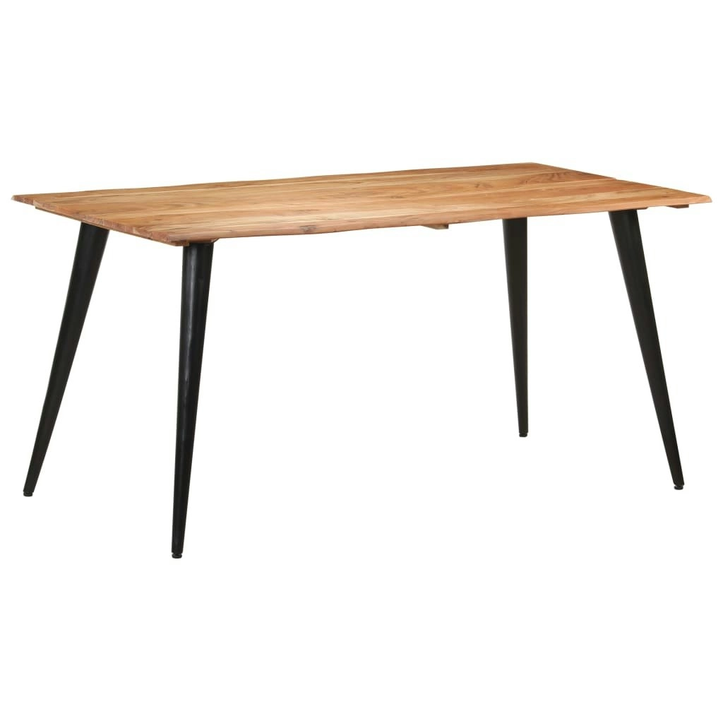 Dining Table with Live Edges 160x80x75 cm Solid Acacia Wood 320254