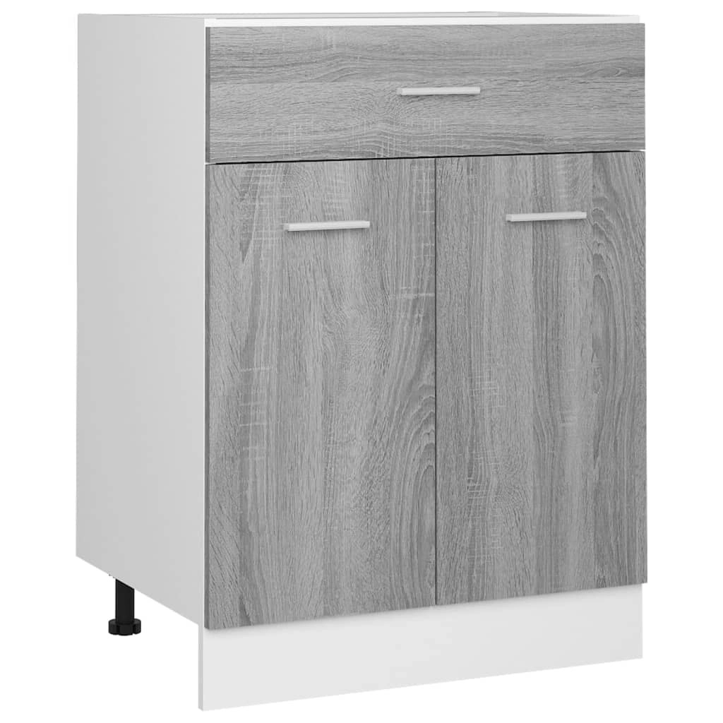 Drawer Bottom Cabinet Grey Sonoma 60x46x81.5 cm Engineered Wood 815577