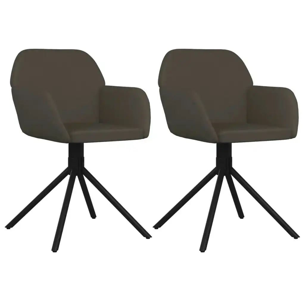 Swivel Dining Chairs 2 pcs Dark Grey Velvet 344741