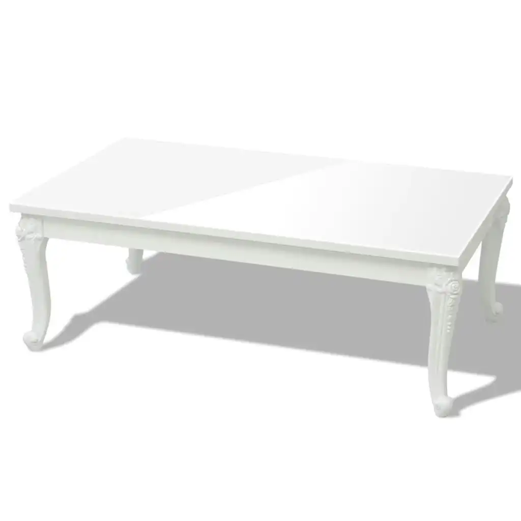 Coffee Table 115x65x42 cm High Gloss White 243381