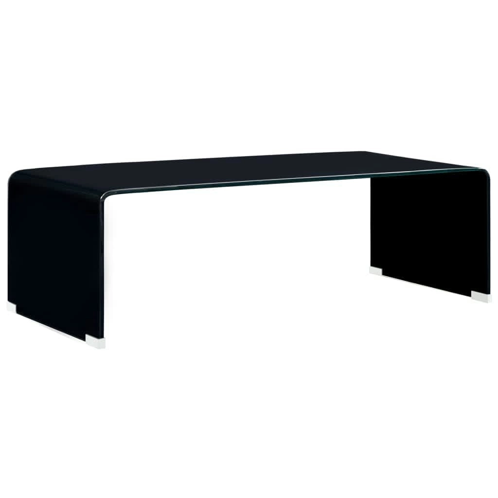 Coffee Table Black 98x45x31 cm Tempered Glass 284729