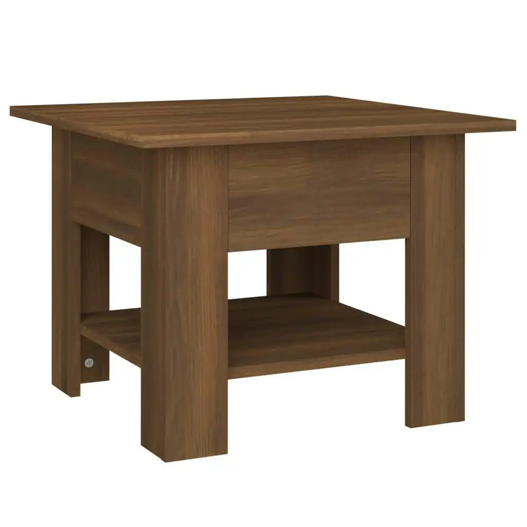 Coffee Table Brown Oak 55x55x42 cm Engineered Wood 813079