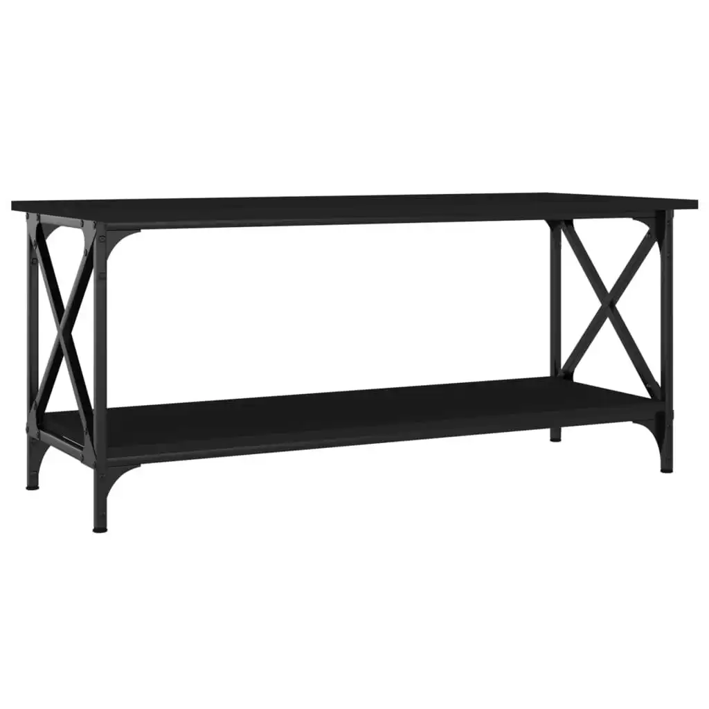 Coffee Table Black 100x45x45 cm Engineered Wood and Iron 823312