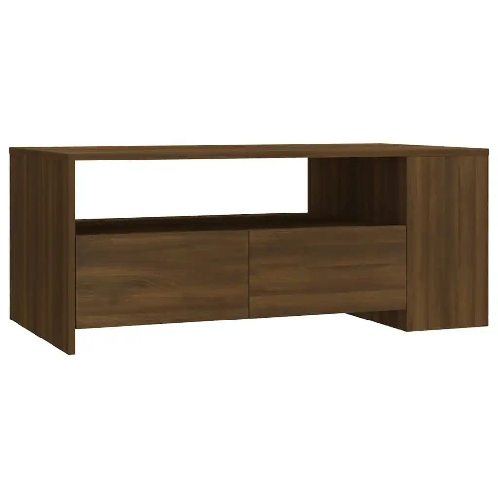 Coffee Table Brown Oak 102x55x42 cm Engineered Wood 816936