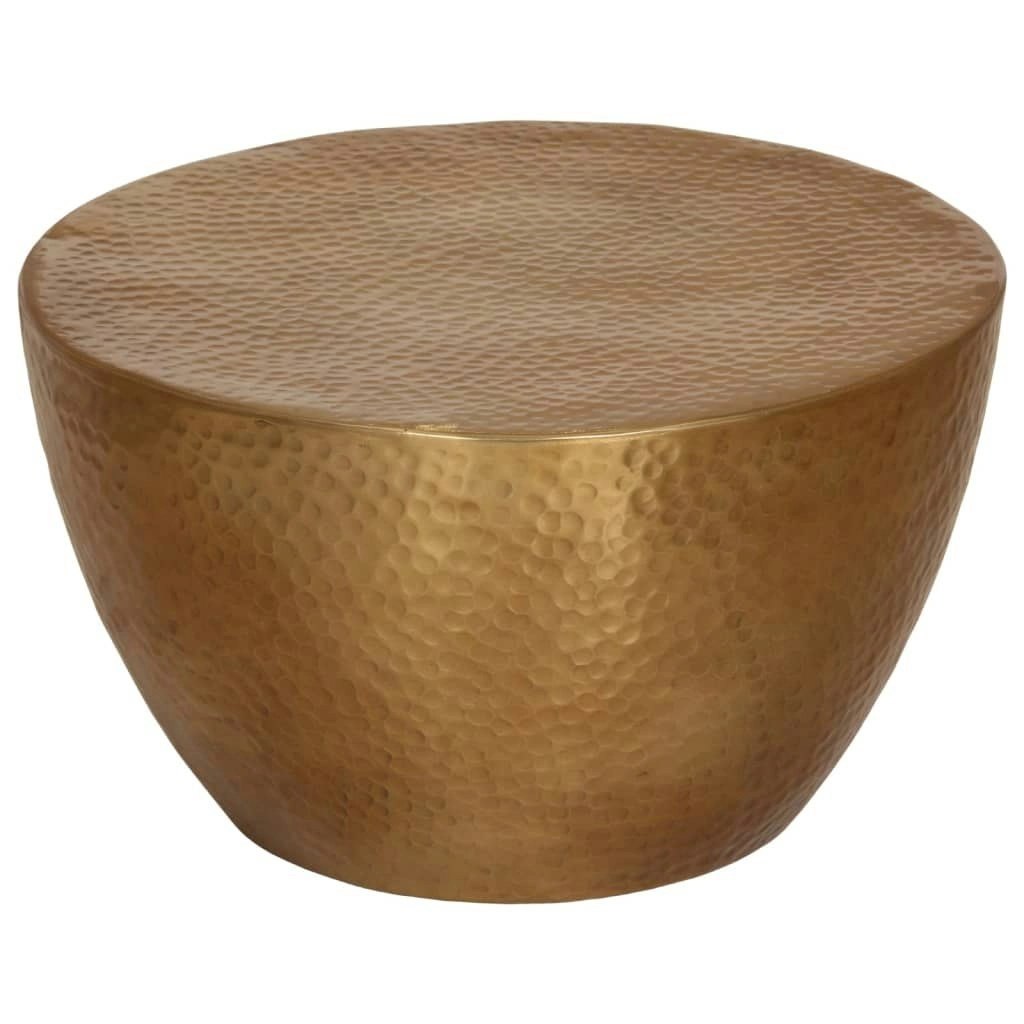 Coffee Table Hammered Aluminium Ã˜ 50x30 cm Brass 359610