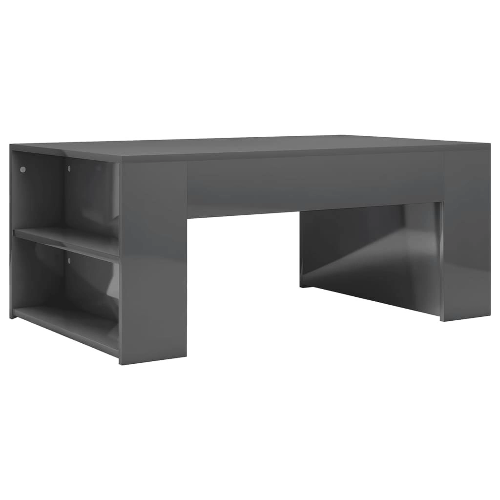 Coffee Table High Gloss Grey 100x60x42 cm Engineered Wood 802119