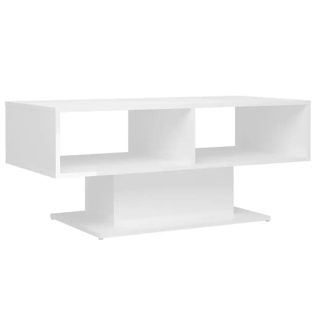 Coffee Table High Gloss White 103.5x50x44.5 cm Engineered Wood 806828