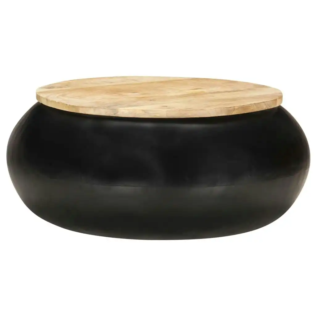 Coffee Table Black 68x68x30 cm Solid Mango Wood 323533