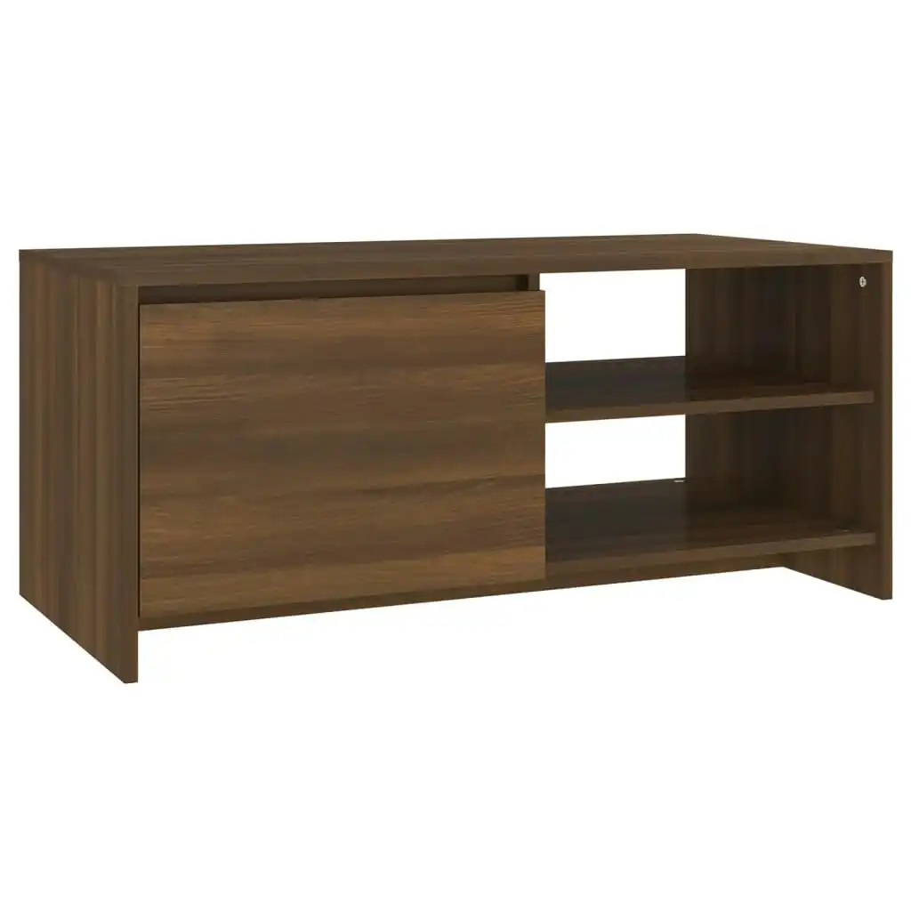 Coffee Table Brown Oak 102x50x45 cm Engineered Wood 813034