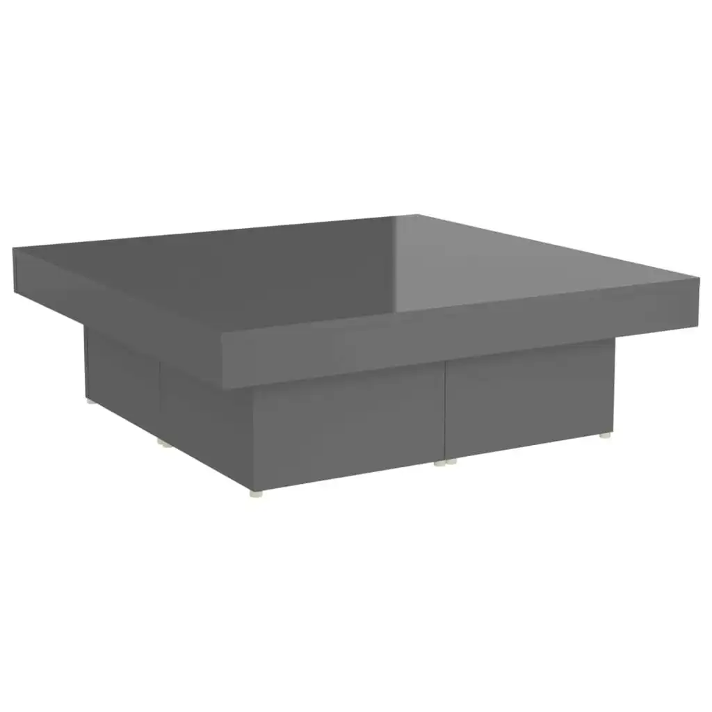 Coffee Table High Gloss Grey 90x90x28 cm Engineered Wood 806920