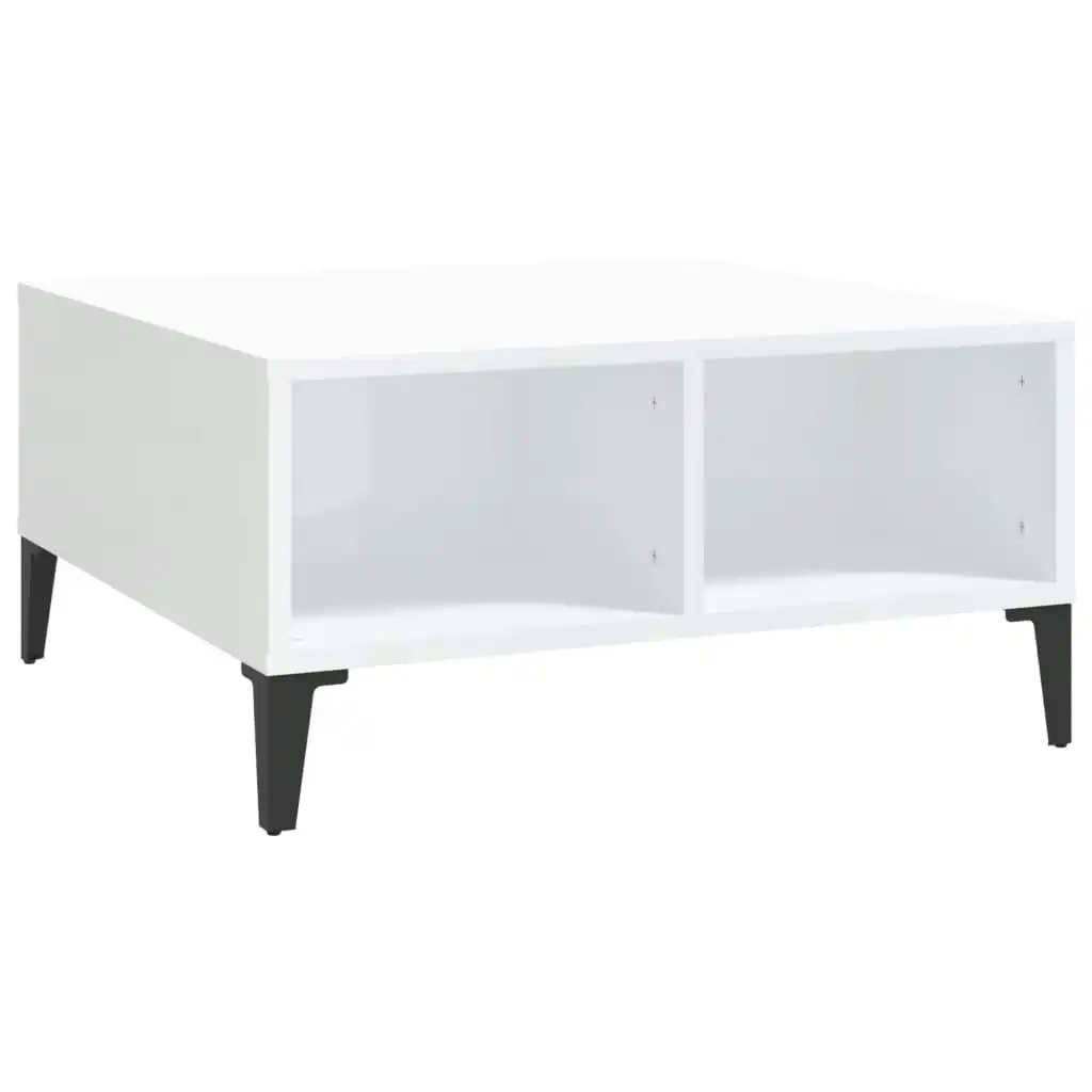 Coffee Table High Gloss White 60x60x30 cm Engineered Wood 805992