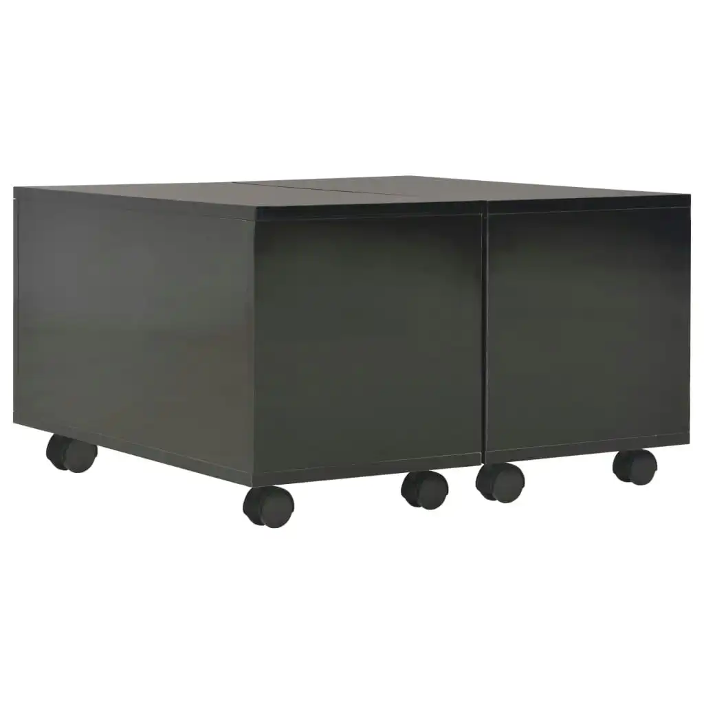 Coffee Table High Gloss Black 60x60x35 cm Engineered Wood 283722