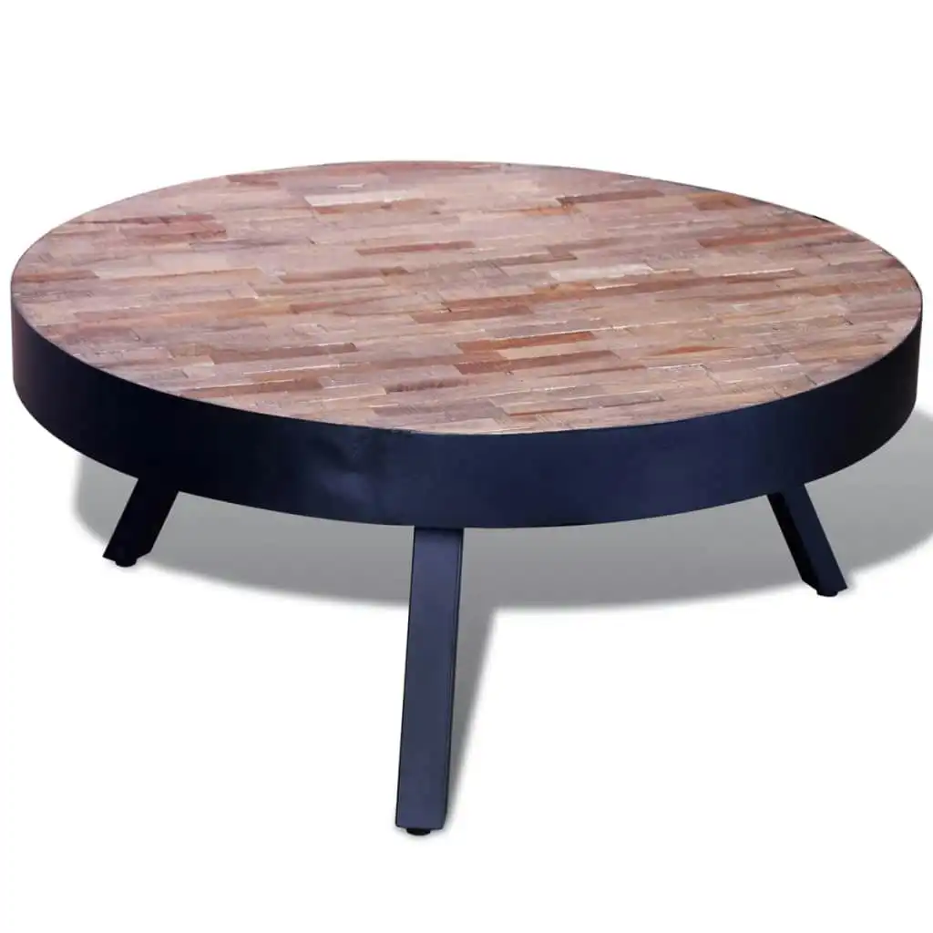 Coffee Table Round Reclaimed Teak Wood 241714