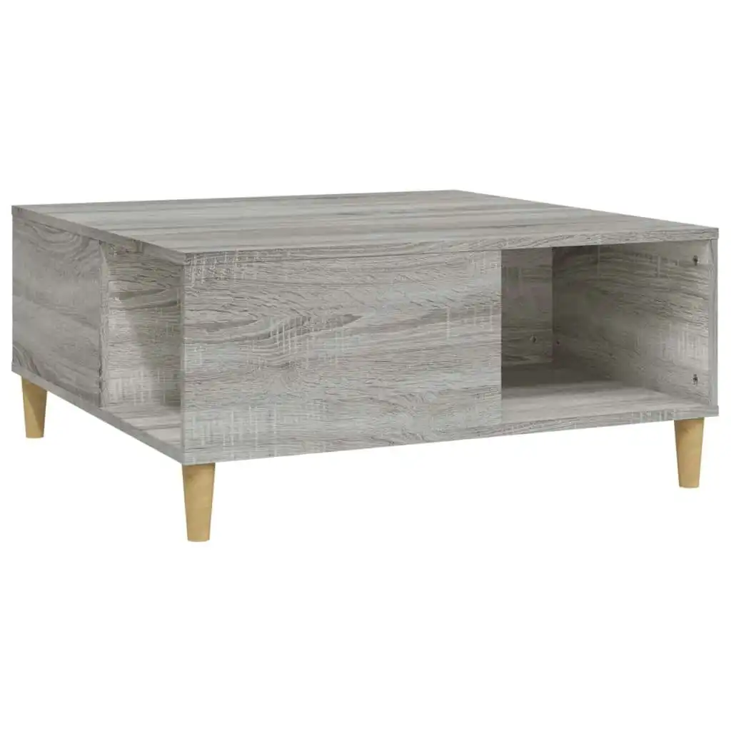 Coffee Table Grey Sonoma 80x80x36.5 cm Engineered Wood 821098