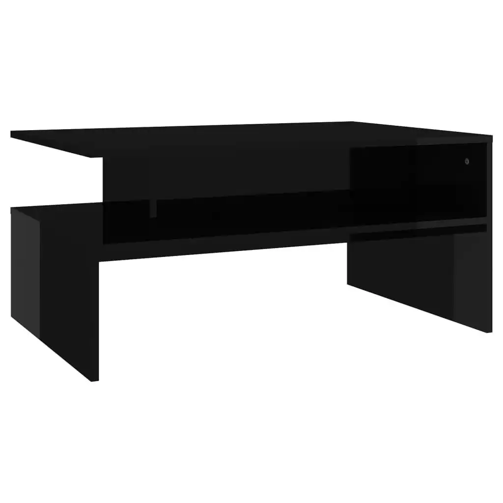 Coffee Table High Gloss Black 90x60x42.5 cm Engineered Wood 803261