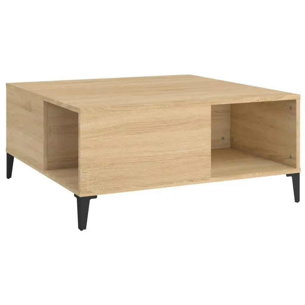 Coffee Table Sonoma Oak 80x80x36.5 cm Engineered Wood 821103