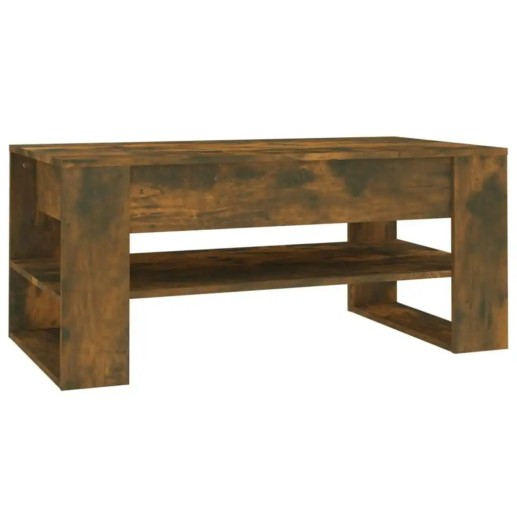 Coffee Table Smoked Oak 102x55x45 cm Engineered Wood 816928