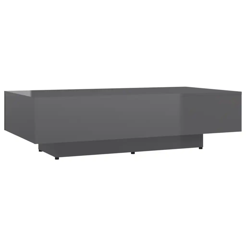 Coffee Table High Gloss Grey 115x60x31 cm Engineered Wood 803397