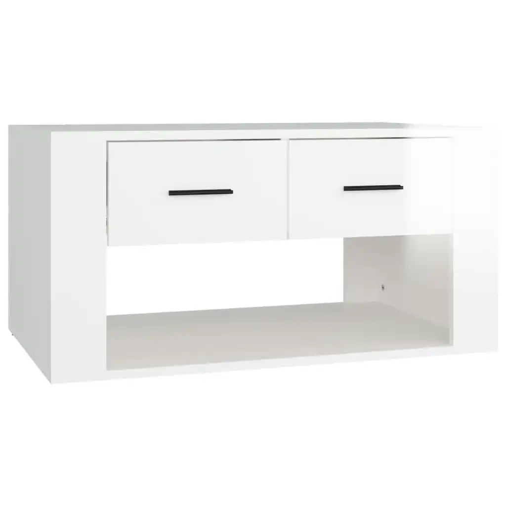 Coffee Table High Gloss White 80x50x40 cm Engineered Wood 816530