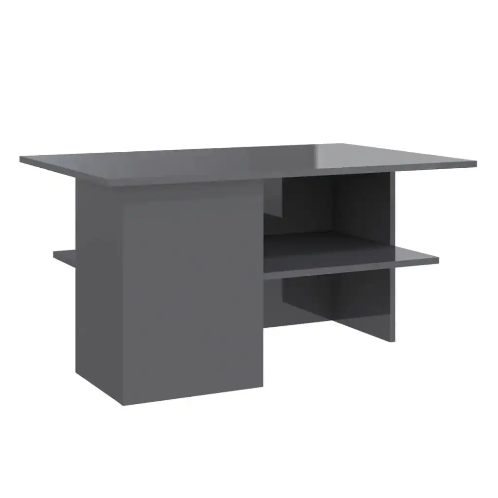 Coffee Table High Gloss Grey 90x60x46.5 cm Engineered Wood 806857