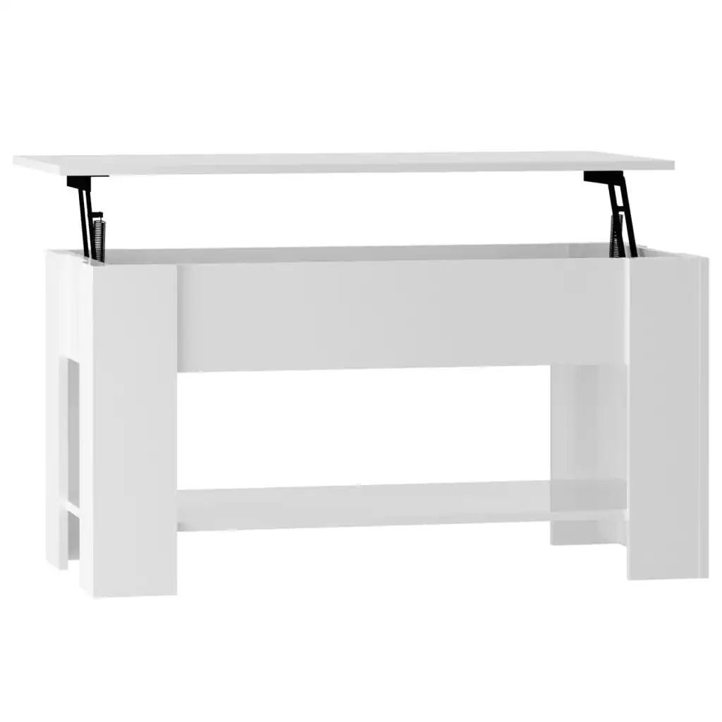 Coffee Table High Gloss White 101x49x52 cm Engineered Wood 809707