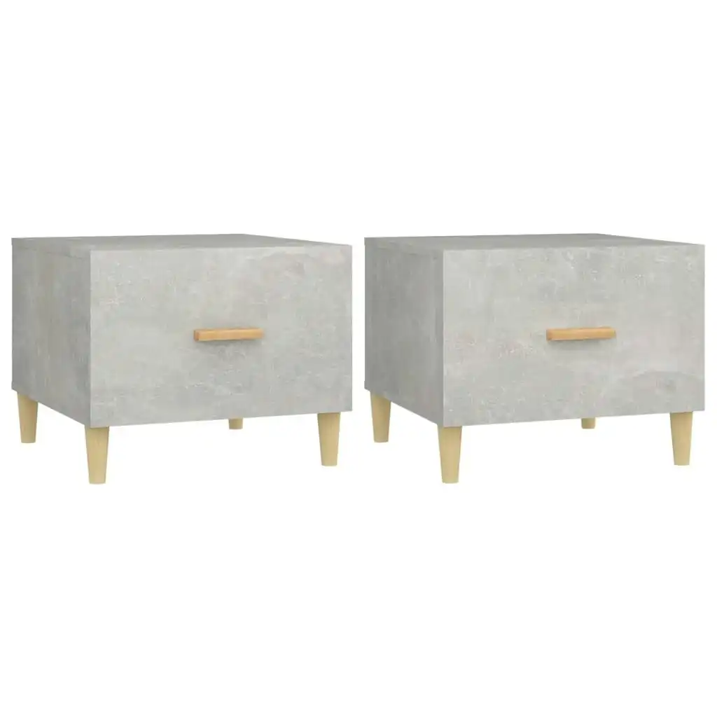 Coffee Tables 2 pcs Concrete Grey 50x50x40 cm Engineered Wood 812717