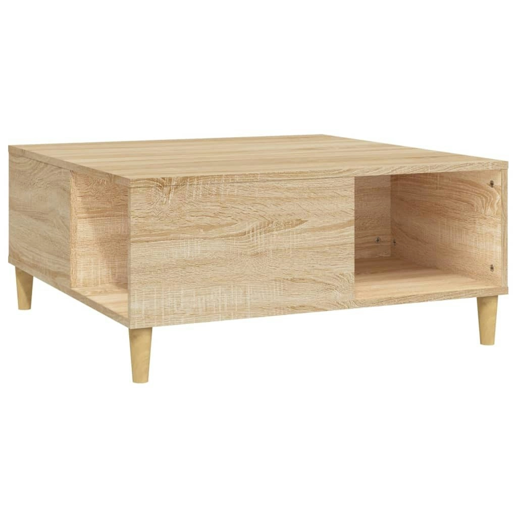 Coffee Table Sonoma Oak 80x80x36.5 cm Engineered Wood 821095