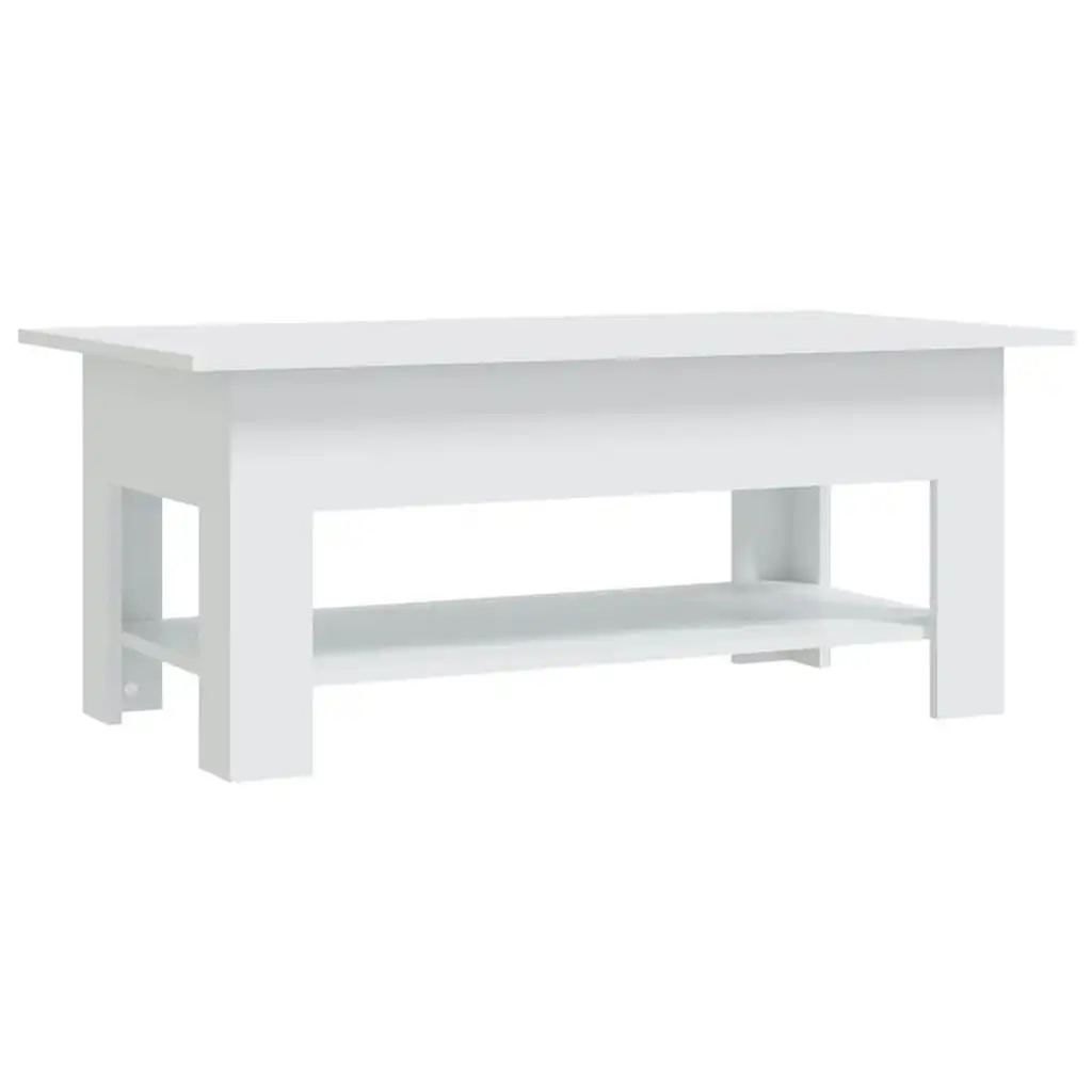 Coffee Table White 102x55x42 cm Engineered Wood 810253