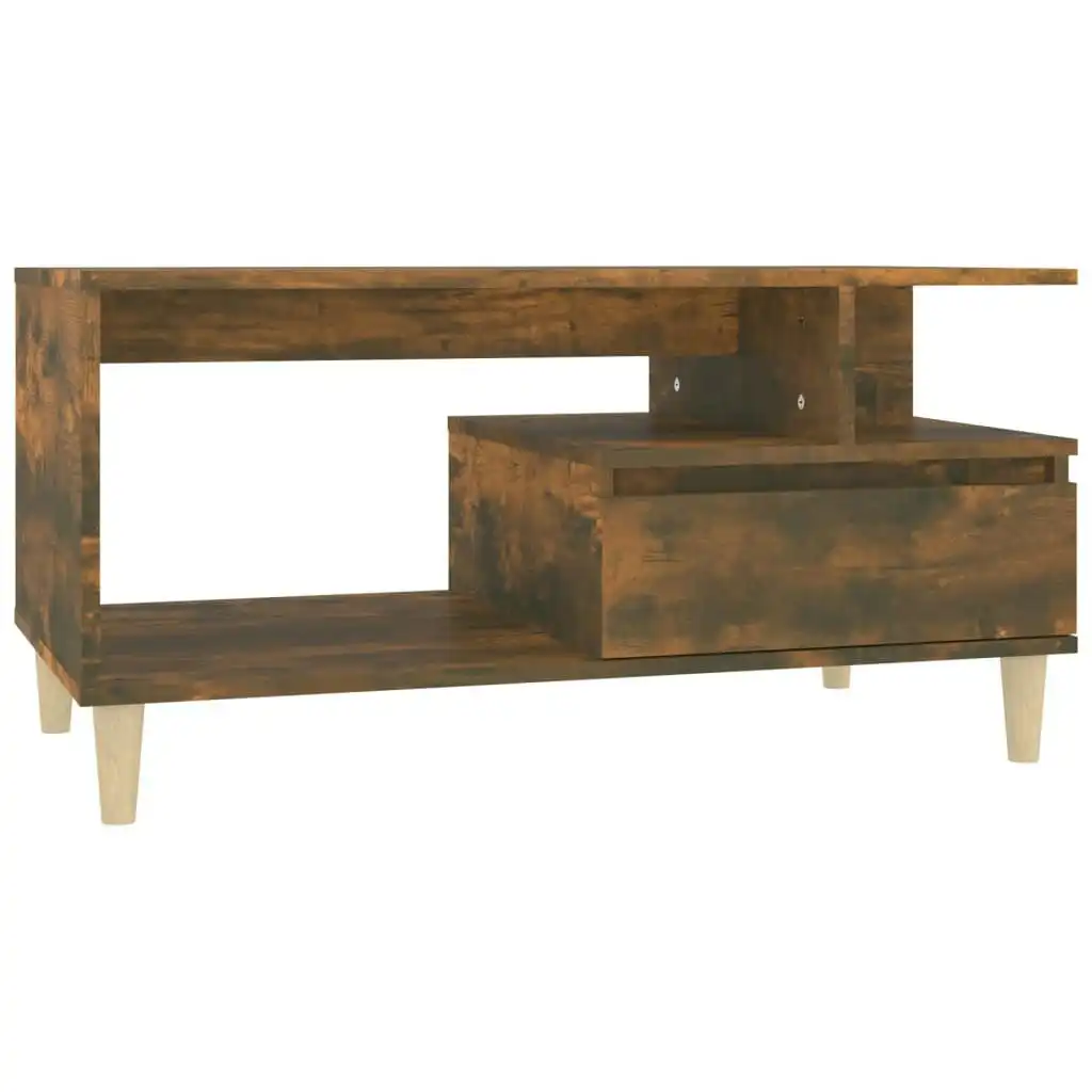 Coffee Table Smoked Oak 90x49x45 cm Engineered Wood 819617