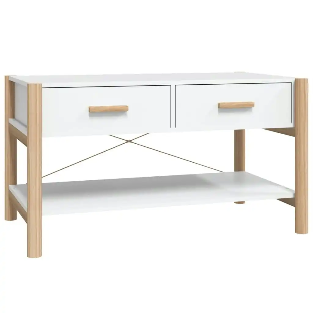 Coffee Table White 82x48x45 cm Engineered Wood 345663