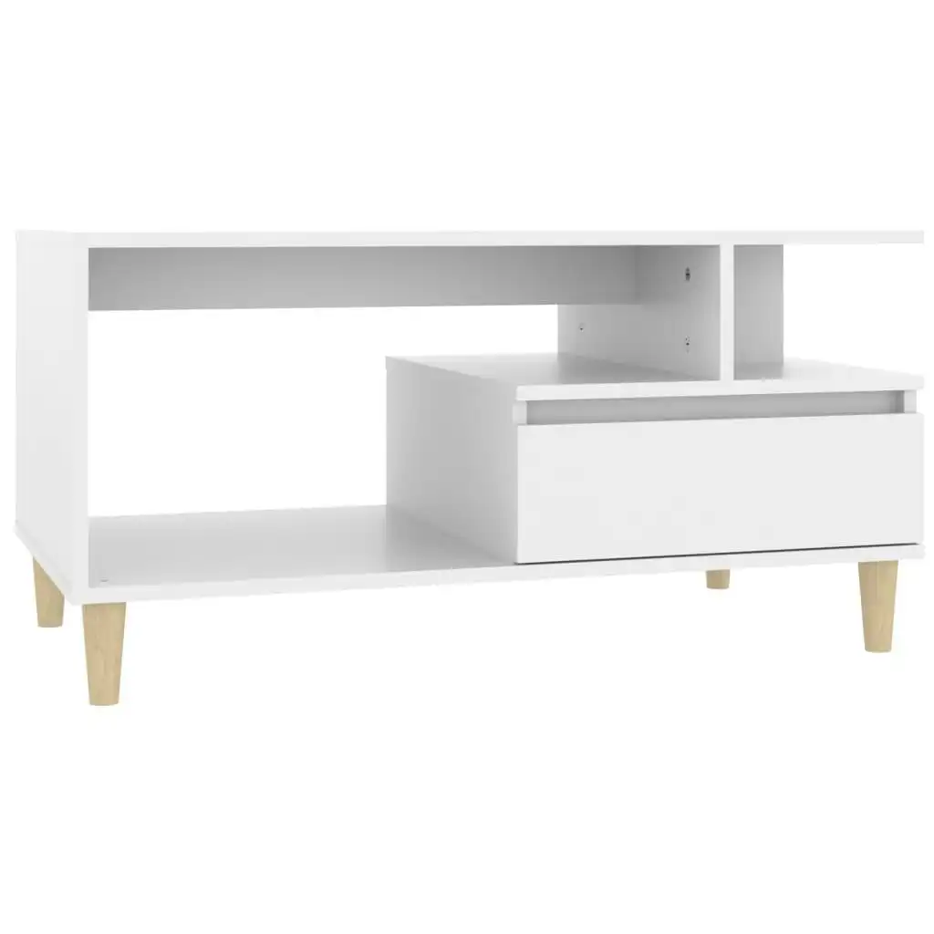 Coffee Table White 90x49x45 cm Engineered Wood 819612