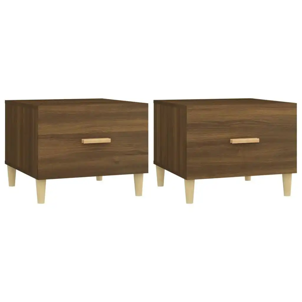 Coffee Tables 2 pcs Brown Oak 50x50x40 cm Engineered Wood 817536