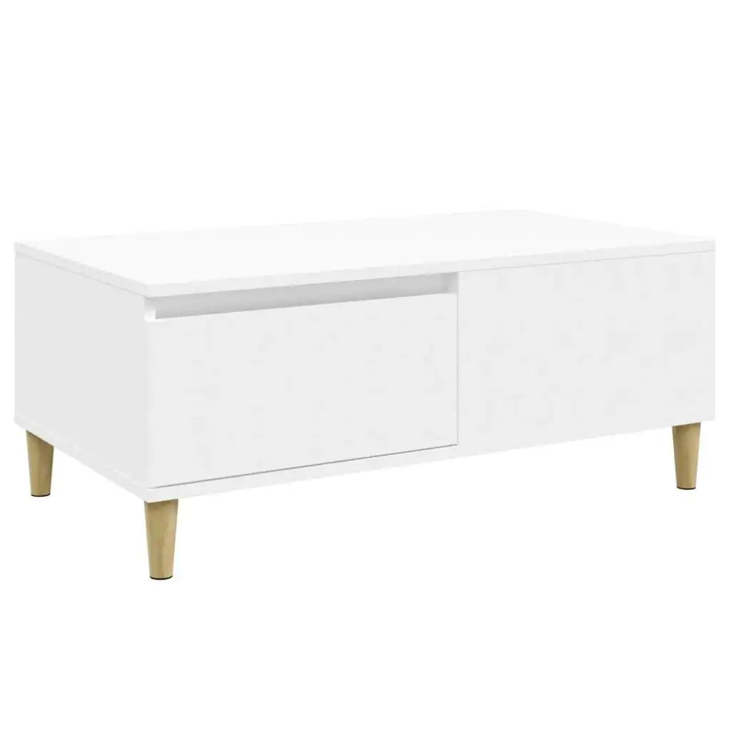 Coffee Table White 90x50x36.5 cm Engineered Wood 821108