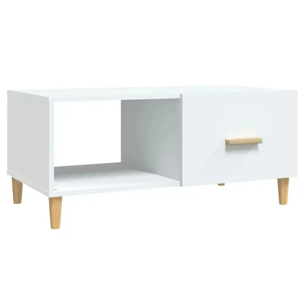 Coffee Table White 89.5x50x40 cm Engineered Wood 812654