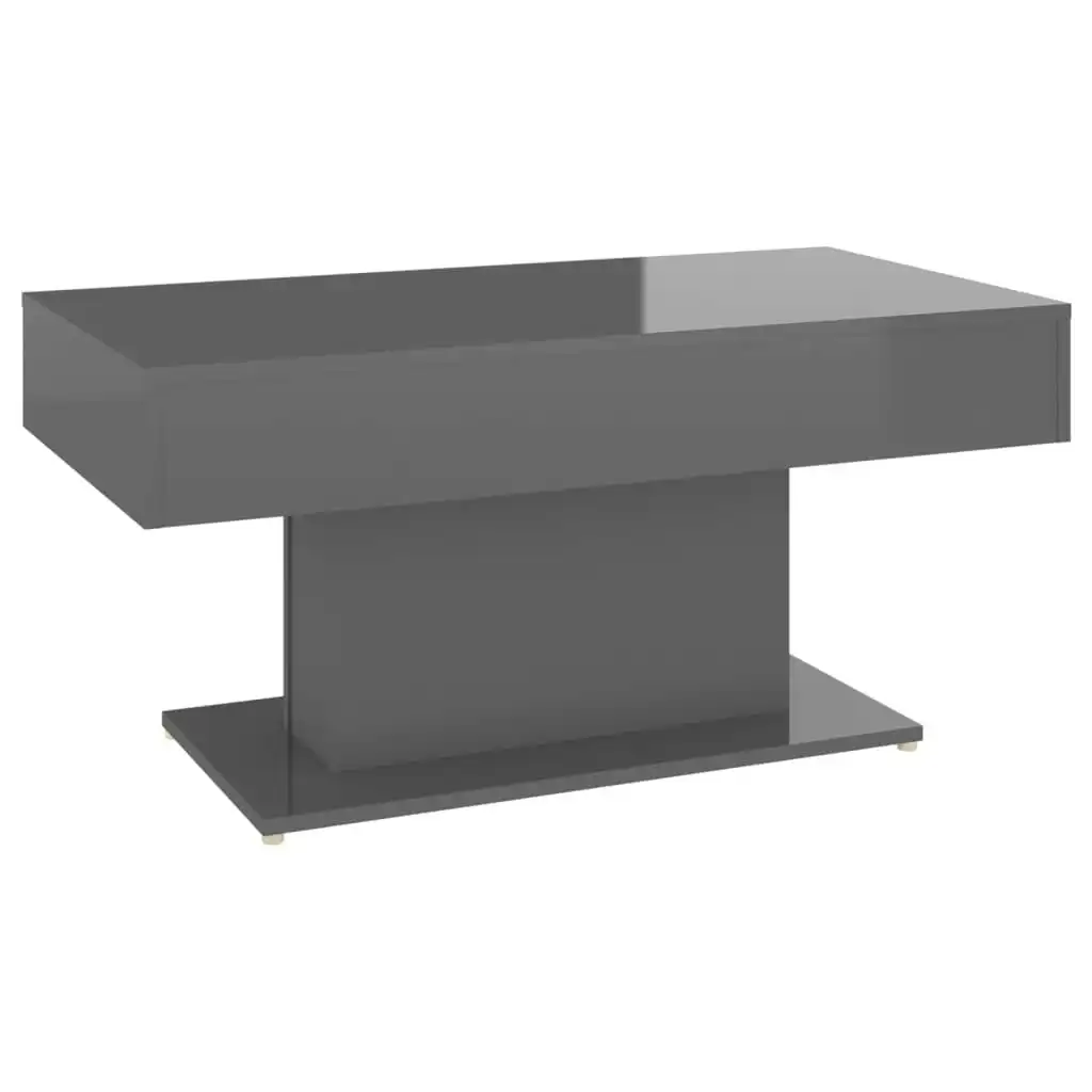 Coffee Table High Gloss Grey 96x50x45 cm Engineered Wood 806839