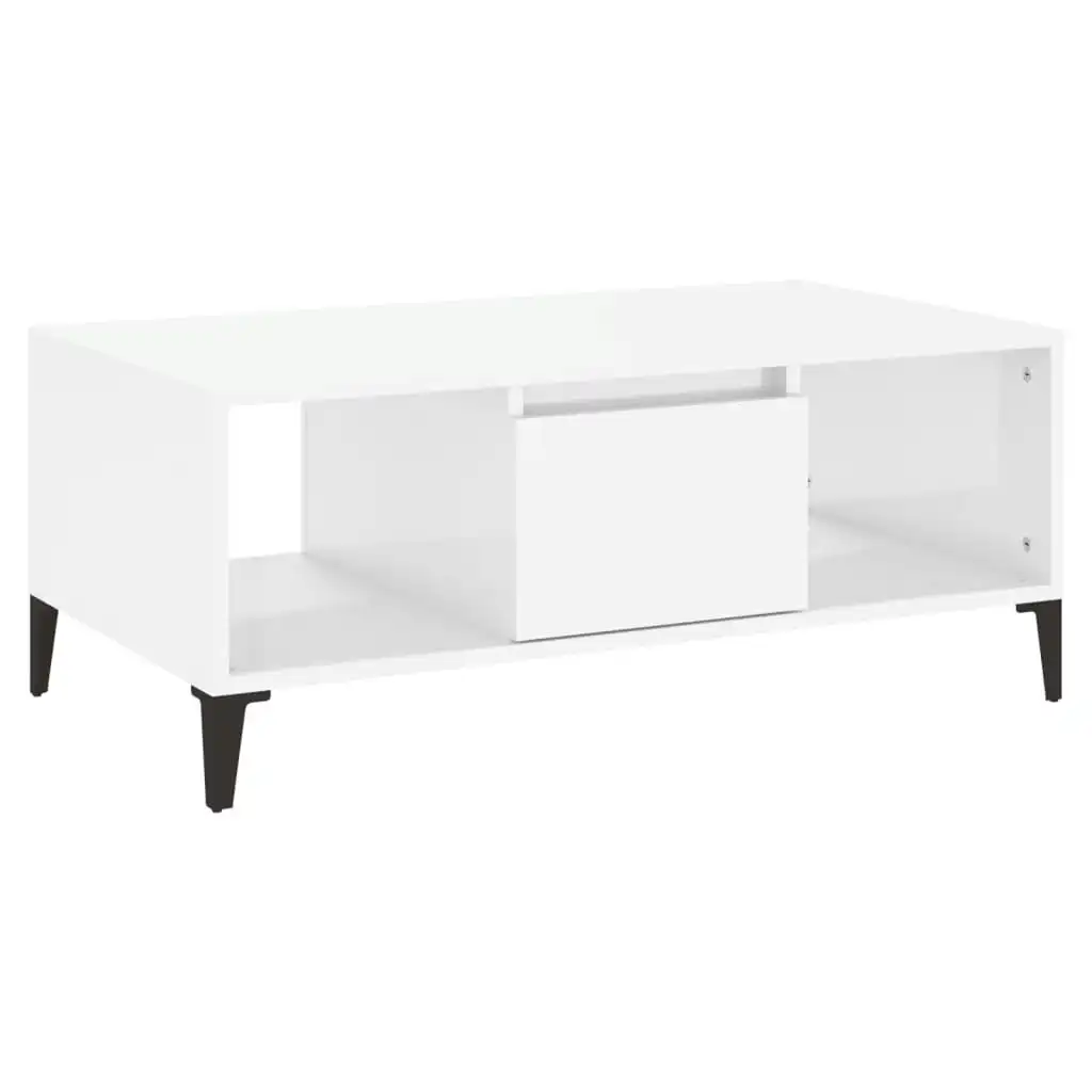 Coffee Table High Gloss White 90x50x36.5 cm Engineered Wood 821070