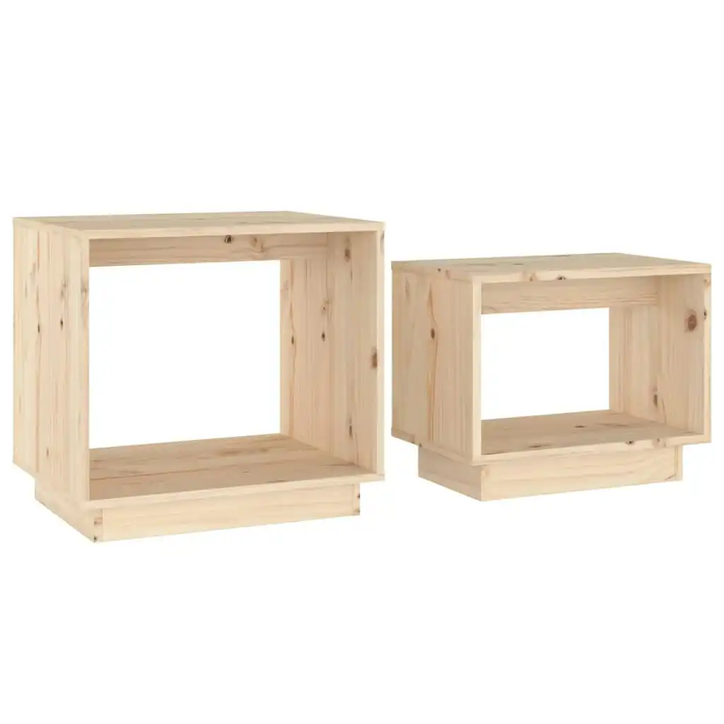 Nesting Coffee Tables 2 pcs Solid Wood Pine 813525