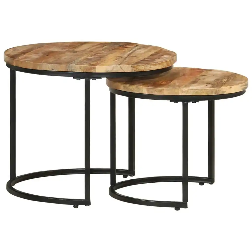 Nesting Tables 2 pcs Solid Wood Mango 337999