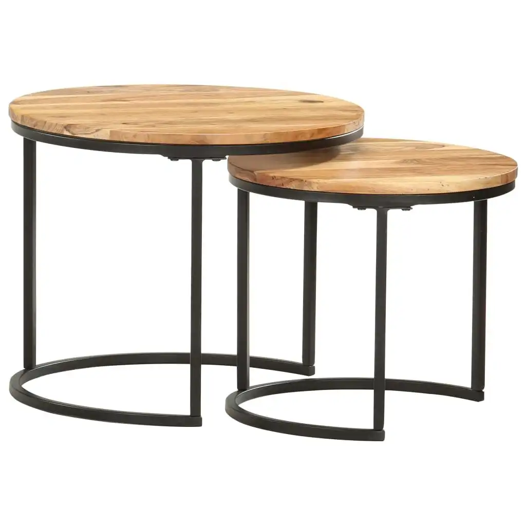 Nesting Tables 2 pcs Solid Wood Acacia 286186