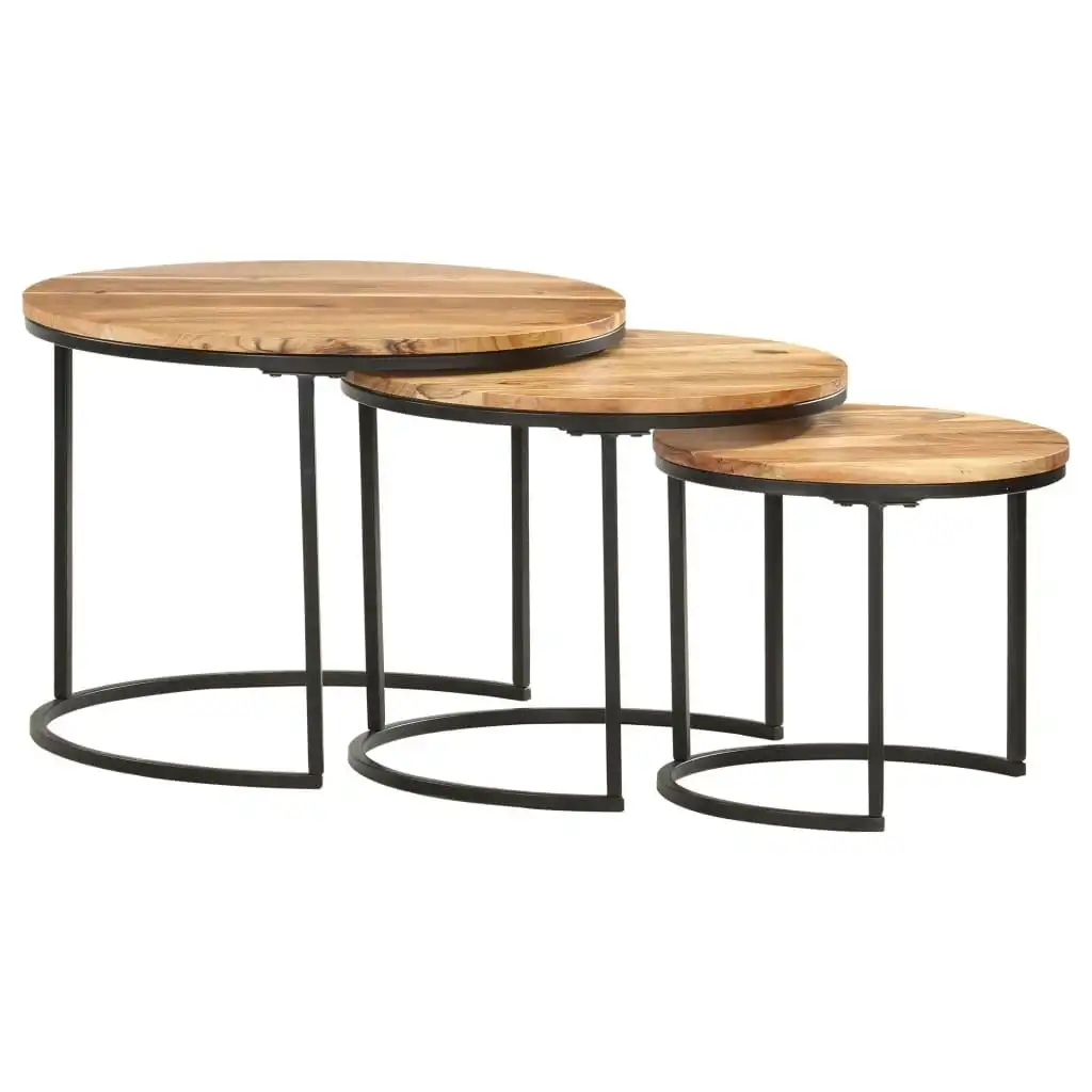 Nesting Tables 3 pcs Solid Wood Acacia 286185