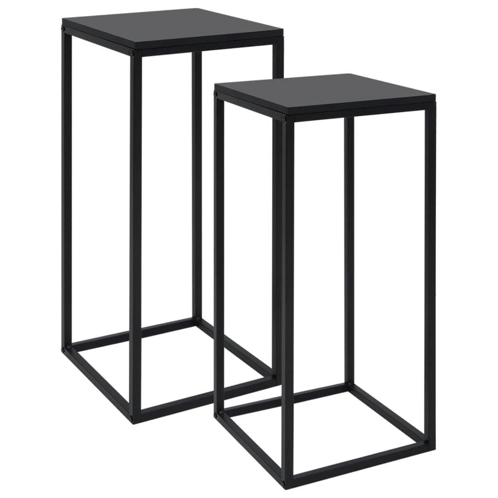 Side Tables 2 pcs Black Steel 336128