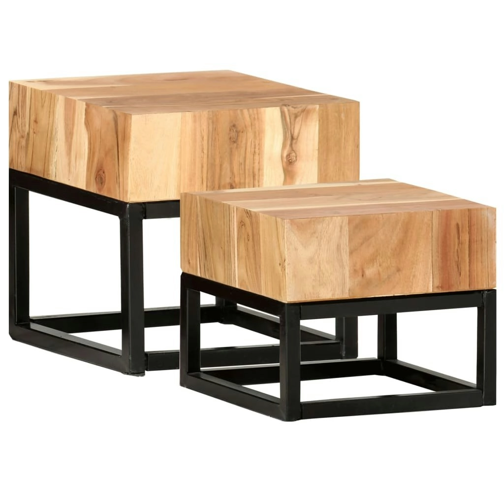 Side Tables 2 pcs Solid Acacia Wood 287351