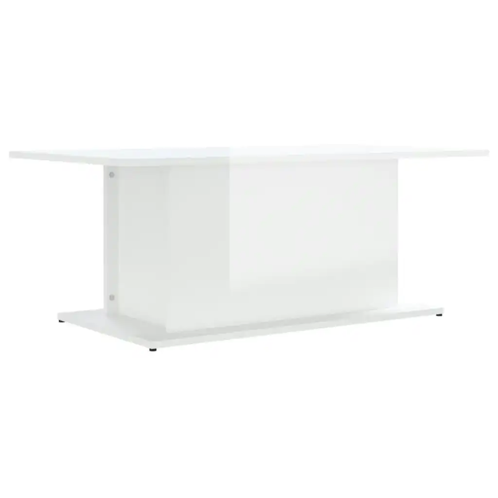 Coffee Table High Gloss White 102x55.5x40 cm Engineered Wood 810313