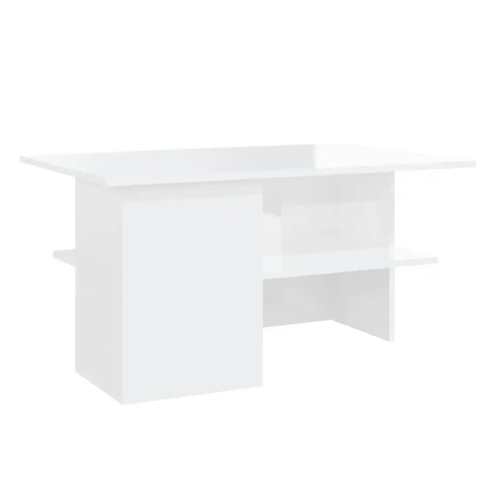 Coffee Table High Gloss White 90x60x46.5 cm Engineered Wood 806855