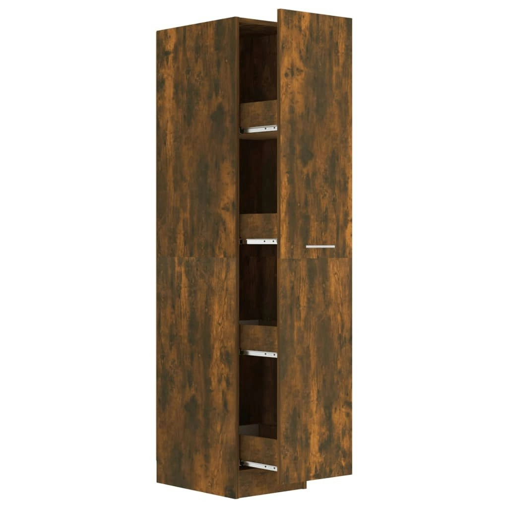 Apothecary Cabinet Smoked Oak 30x42.5x150 cm Engineered Wood 815201