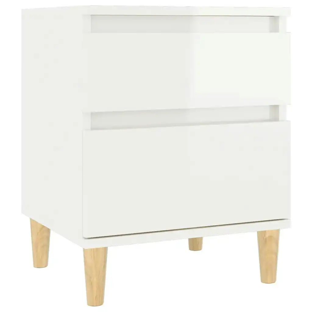 Bedside Cabinet High Gloss White 40x35x50 cm 821830